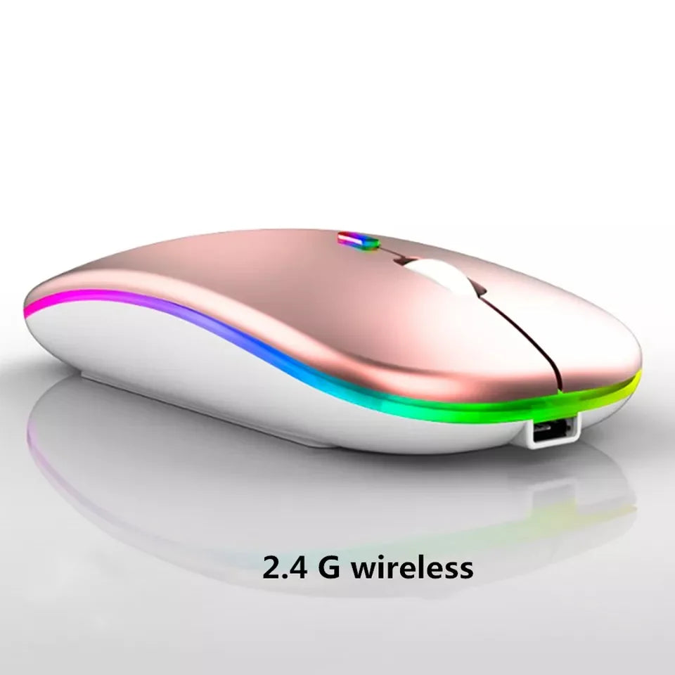 Dual Mode Rechargeable Mouse USB LED Backlit Type C Thin Wireless Mouse Inalambrico Mute Glow Silent 2.4G 1 Piece Customized Box