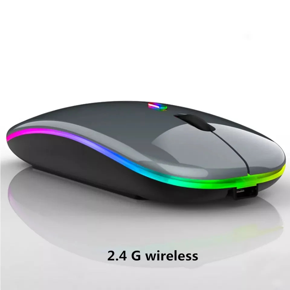 Dual Mode Rechargeable Mouse USB LED Backlit Type C Thin Wireless Mouse Inalambrico Mute Glow Silent 2.4G 1 Piece Customized Box