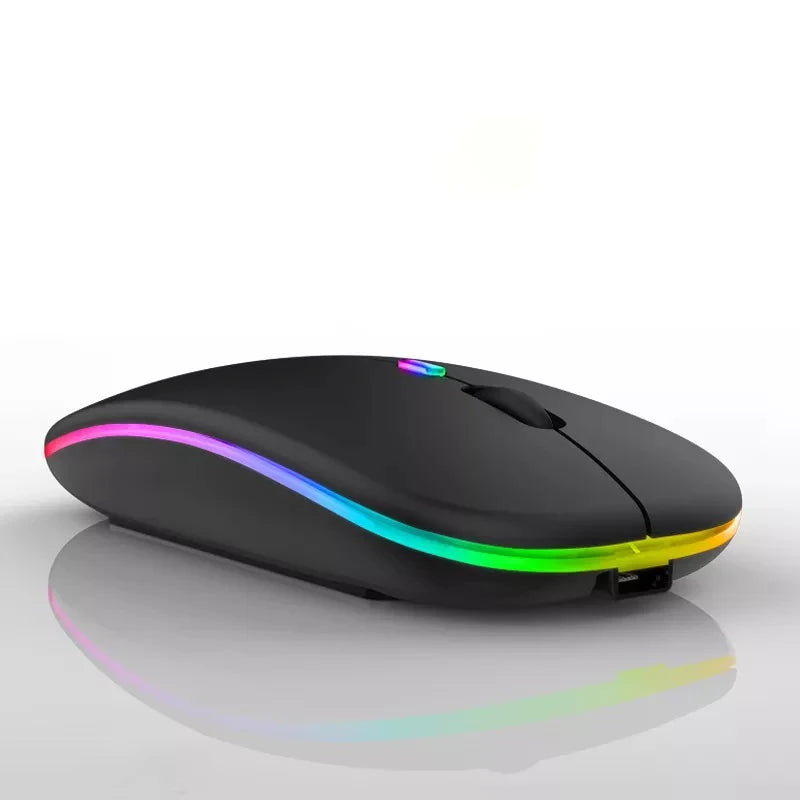 Dual Mode Rechargeable Mouse USB LED Backlit Type C Thin Wireless Mouse Inalambrico Mute Glow Silent 2.4G 1 Piece Customized Box